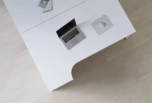 LR 28 - 144 stůl kancelářský, rohový, pravý, dřevěná podnož, deska 25 mm, široký 1400 mm, dub bardolino